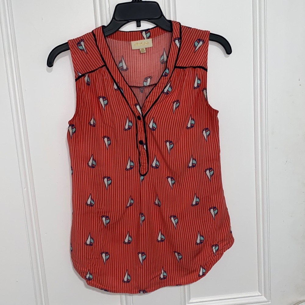 ModCloth Sailboat Print Top
